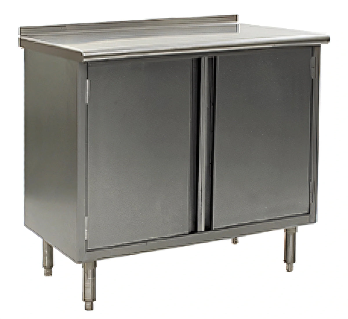 Eagle Group Spec-Master UCBH3060SE 60 x 30 Inch Stainless Steel Enclosed Work Table with Cabinet Base, Hinged Doors and 14 Gauge Top