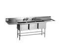Eagle Group Spec-Master FN2048-3-36L-14/3 Coved-Corner 3-Compartment Sink, 36-Inch Left Drainboard, 300 Series Stainless Steel
