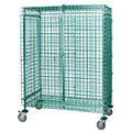 Quantum M2160-69SECP Mobile Wire Security Unit, 60"W x 21"D x 69"H, Green Epoxy, Locking Panel Doors