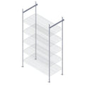Quantum TTK-E18BK 18-Inch Stationary End Kit for Overhead Track Shelving, Black Epoxy-Coated, 86-Inch Posts