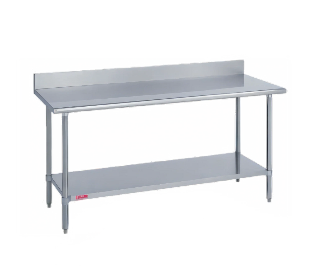 Duke Manufacturing 314-24108-5R 108-Inch Stainless Steel Work Table with 5-Inch Riser and Galvanized Undershelf