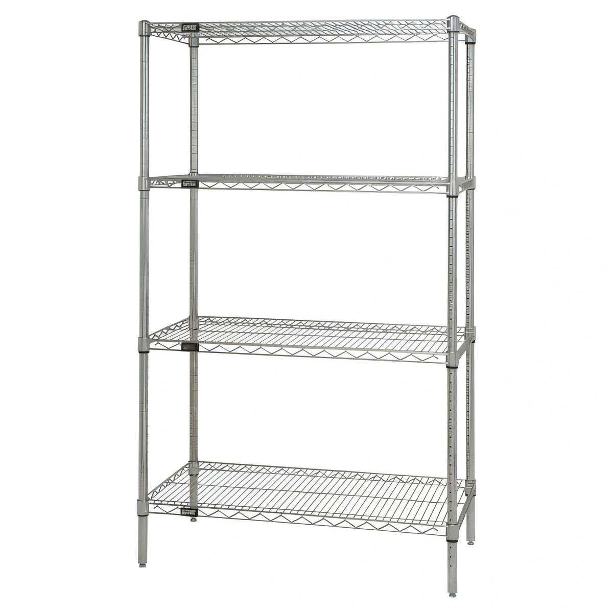 Quantum WR74-2436C Chrome Wire Shelving Starter Unit, 36 x 24 x 74 in., 4 Shelves, Stationary