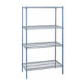 Quantum WR63-2136GY Stationary Wire Shelving Starter Kit, 36"W x 21"D x 63"H, 4 Shelves, Gray Epoxy