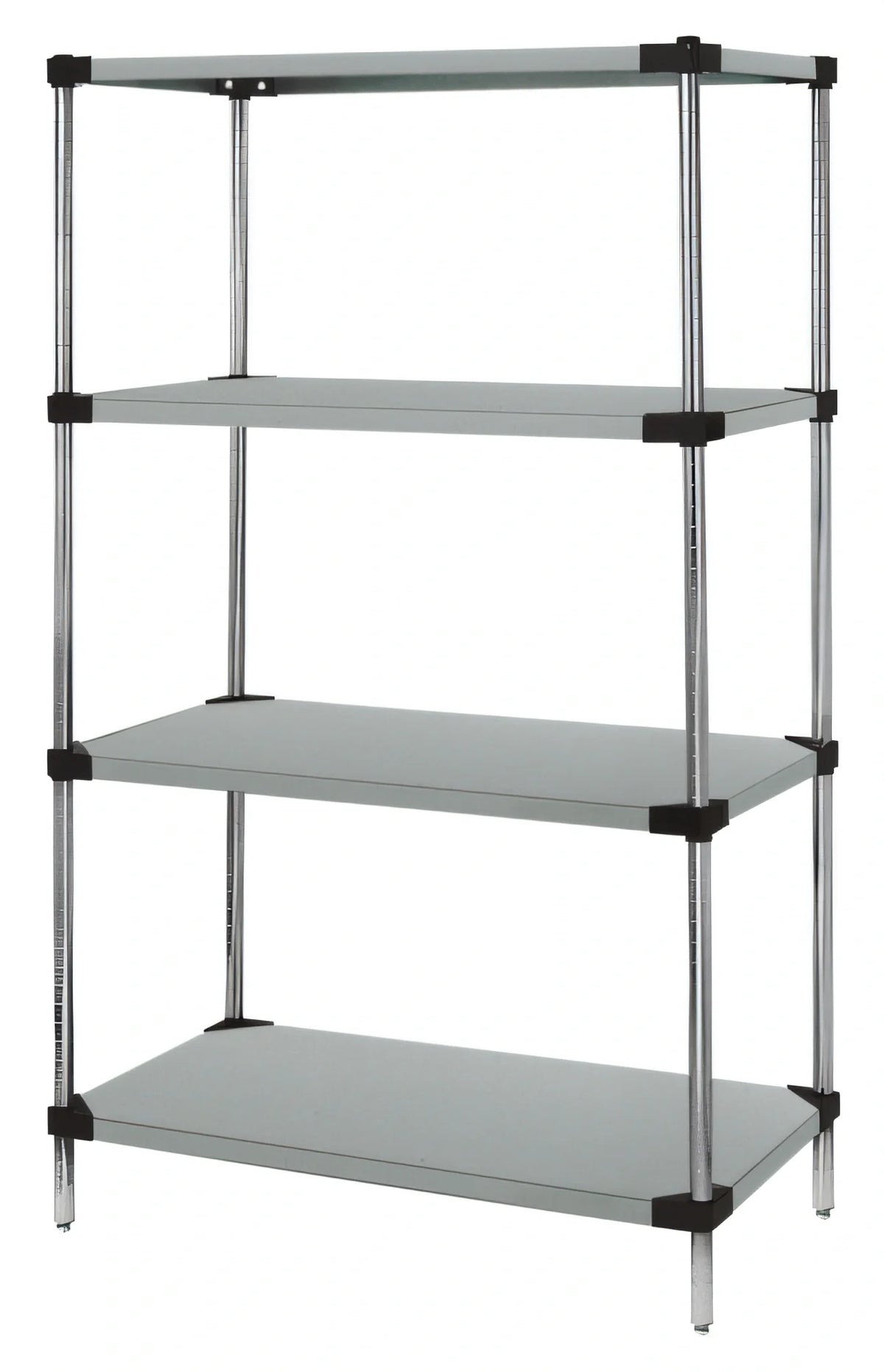 Quantum WRS4-63-1836SS 4-Shelf Solid Stainless Steel Shelving Starter Kit, 36"W x 18"D x 63"H