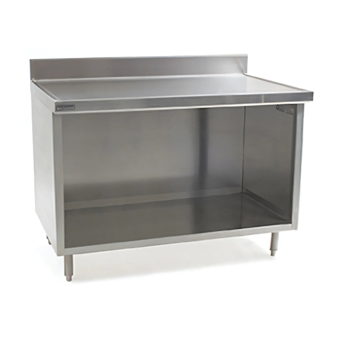 Eagle Group Spec-Master OB2496SEM 96-Inch Open-Front Stainless Steel Work Table Cabinet Base, 14-Gauge 304 Top, Marine Edge, 24-Inch Deep