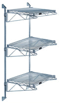 Quantum WC54-CB1436GY Wall-Mounted Cantilever Starter Shelf Kit with 3 Wire Shelves, 54-Inch Posts, Gray Epoxy Finish