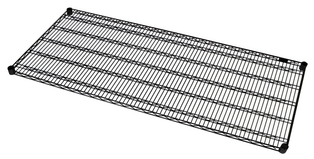 Quantum 3660BK 60"W x 36"D Black Epoxy Antimicrobial Wire Shelf, 600-800 lb. Capacity