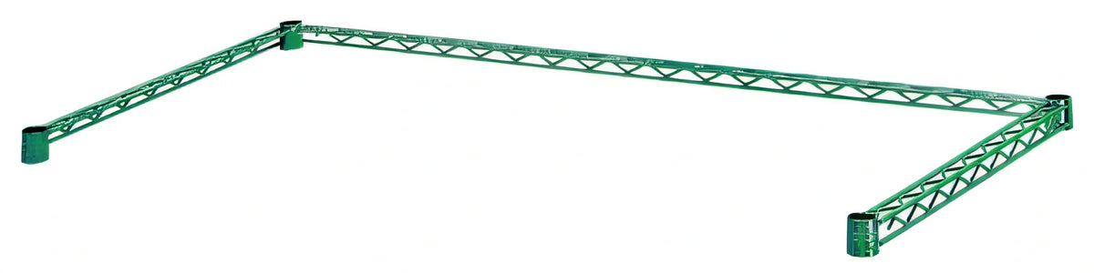 Quantum 2448FP 3-Sided Wire Frame Bus Cart, 48"W x 24"D, Green Epoxy Finish