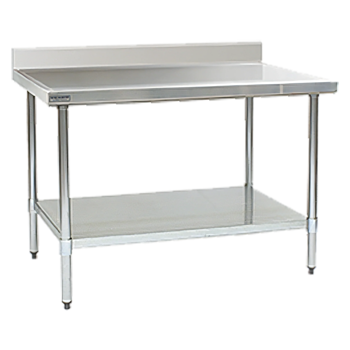Eagle Group Spec-Master T24108EM-BS 108-Inch x 24-Inch 14-Gauge Stainless Steel Work Table with 4-1/2-Inch Backsplash and Adjustable Undershelf