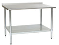 Eagle Group Deluxe UT2436EB 36"W x 24"D Stainless Steel Work Table, 16-Gauge 300 Series Top, Rear Upturn, Galvanized Undershelf