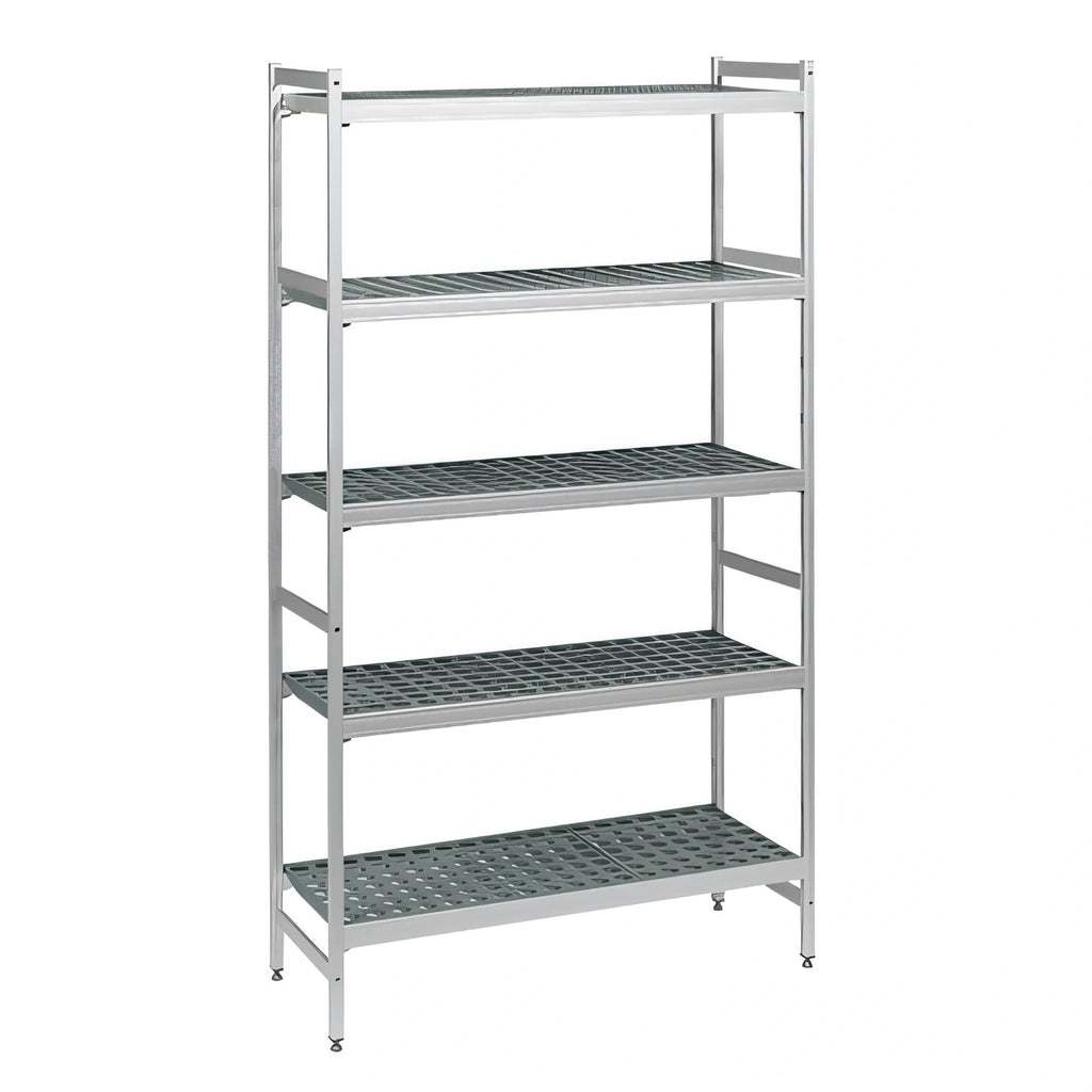 Fermod Fermostock 5R64A83 5-Tier Starter Polymer Shelving Unit, 64"W x 14"D x 83"H, Anodized Aluminum