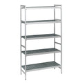 Fermod Fermostock 5R64A83 5-Tier Starter Polymer Shelving Unit, 64"W x 14"D x 83"H, Anodized Aluminum