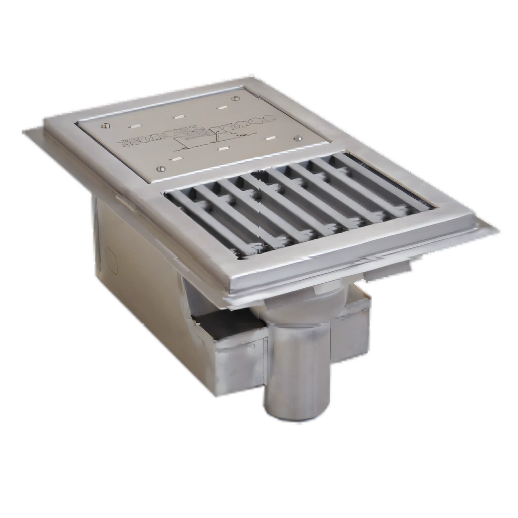 Eagle Group WTFT-1896-SG Cool Trough Water Tempering System with Grated Floor Drain, 96"W x 18"D, 14/304 Stainless Steel