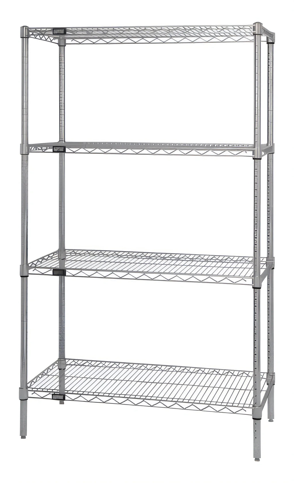 Quantum WR54-2136C 4-Shelf Chrome Wire Shelving Starter Unit, Stationary, 36"W x 21"D x 54"H