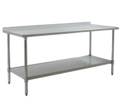 Eagle Group Spec-Master UT3030SE 30 x 30 Inch Stainless Steel Corner Work Table, 14-Gauge 300 Series Top, Adjustable Undershelf, Rear Up-Turn