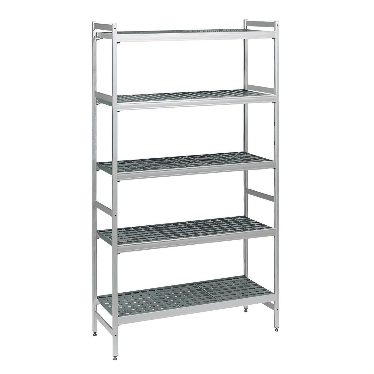 Fermod Fermostock 5R31B83 5-Tier Perforated Starter Shelving Unit, Anodized Aluminum, Removable Polymer Inserts, 31 x 18 x 83 Inches