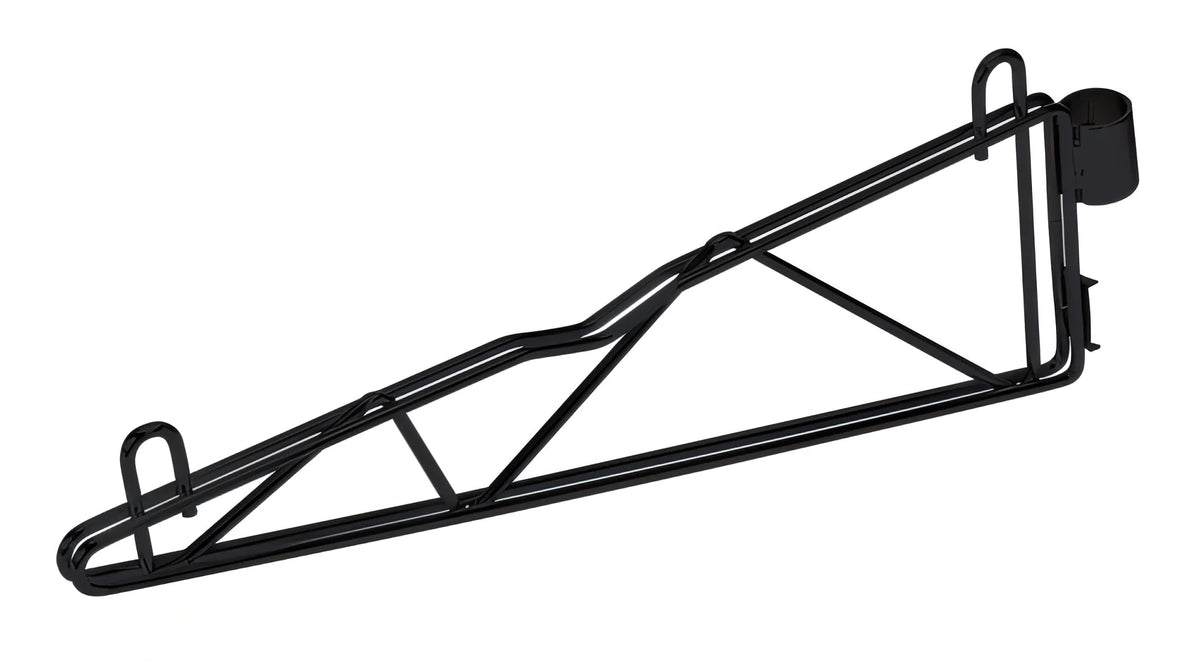 Quantum CB18BK Wall-Mount Cantilever Shelf Support Set, (2) 18" Arms with (4) Post-Mount Brackets, Black Epoxy Finish