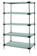 Quantum WRS5-54-1472SS 72"W x 14"D x 54"H 304 Stainless Steel Solid Shelving Starter Kit with 5 Shelves