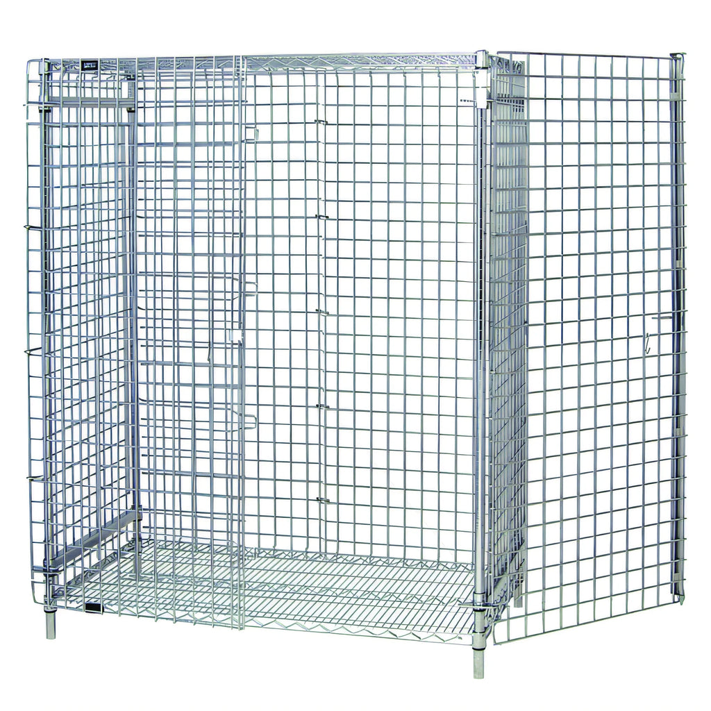 Quantum 2136-63SEC Stationary Chrome-Plated Wire Security Cage with Locking Doors, 36"W x 21"D x 63"H