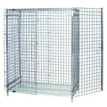 Quantum 2136-63SEC Stationary Chrome-Plated Wire Security Cage with Locking Doors, 36"W x 21"D x 63"H
