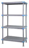 Quantum Millenia QP184286SS-4 4-Shelf Solid Polymer Shelving Starter Unit, 42W x 18D x 86H, Gray