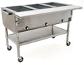 Eagle Group SPDHT4-208-3 66-Inch Mobile Electric Hot Food Table, 4 Dry Wells, Open Shelf Base, 208V 3-Phase