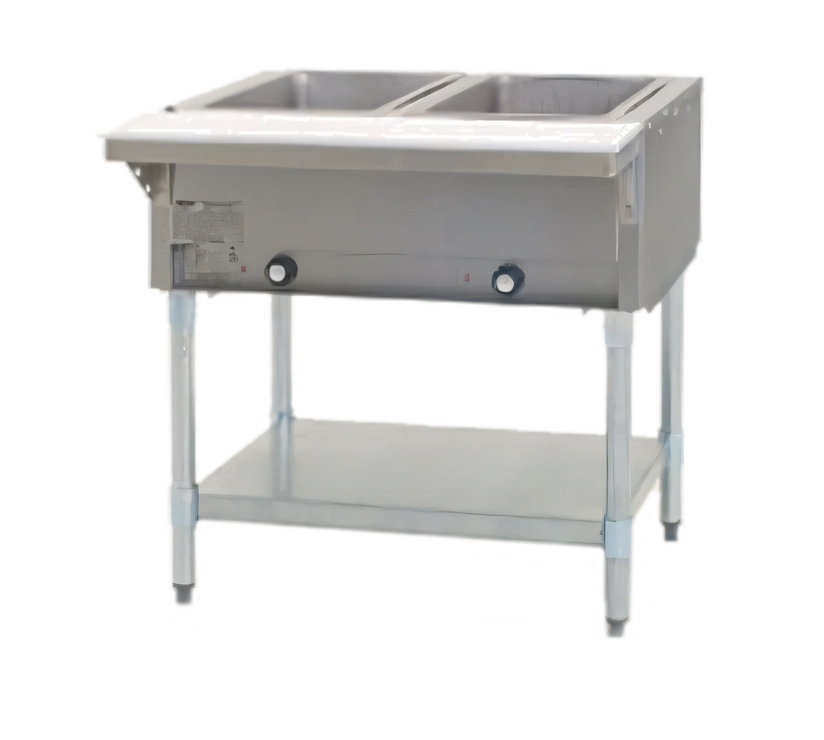 Eagle Group DHT2-208-3 33-Inch Electric Hot Food Table, Open Base, 2 Dry Wells, 208V 3-Phase, Stainless Steel, Cutting Board