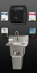 Eagle Group MicroGard HFL-5000-S-X Touch-Free Integrated Handwashing Station, Wall-Mounted Skirted, 304 Stainless Steel