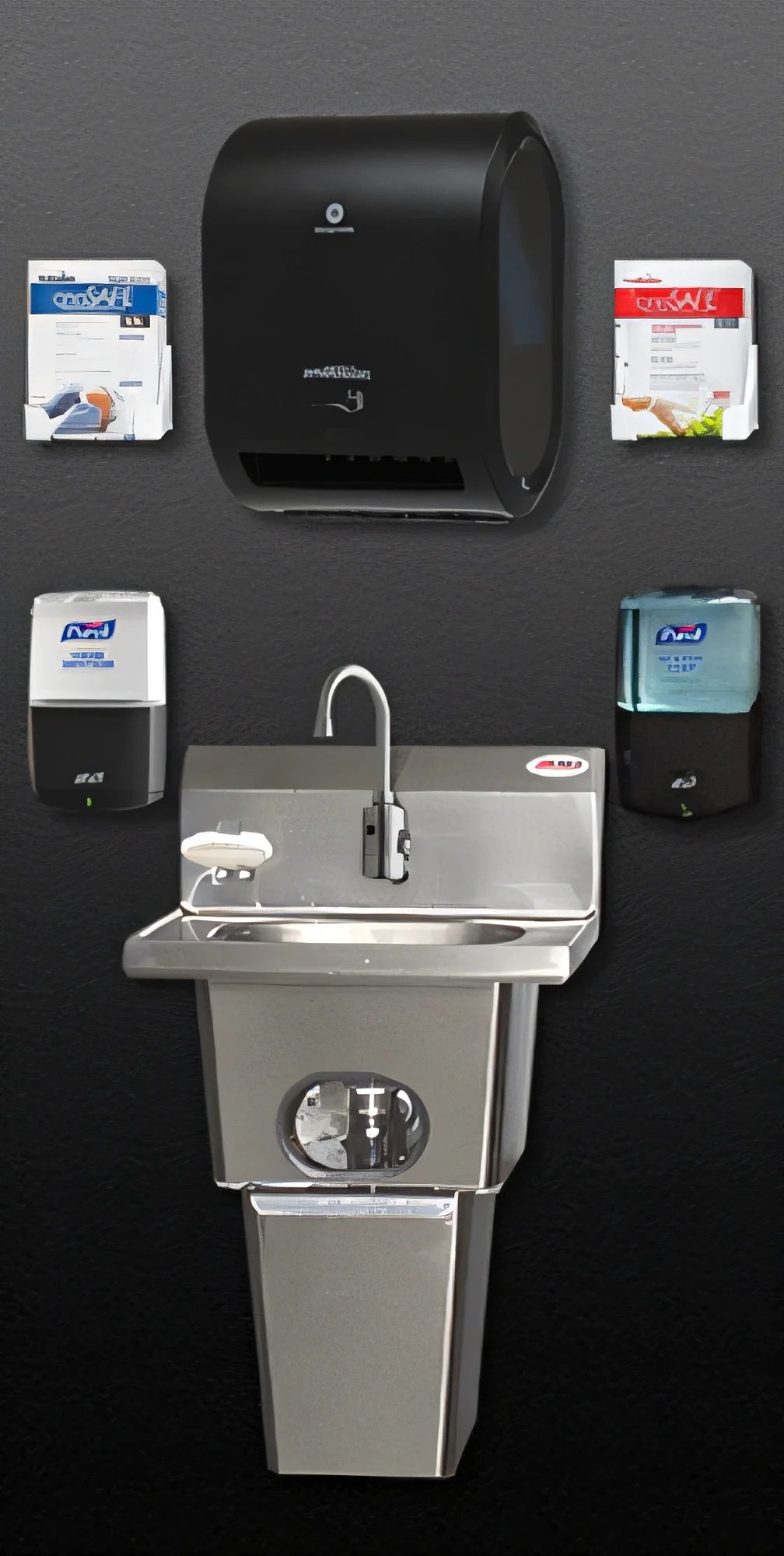 Eagle Group MicroGard HFL-5000-S-X Touch-Free Integrated Handwashing Station, Wall-Mounted Skirted, 304 Stainless Steel