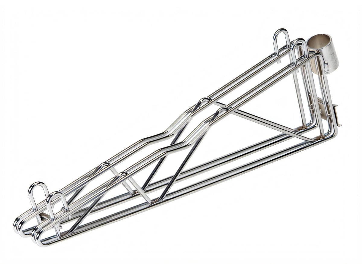 Quantum DCB18 18-Inch Double Post Cantilever Shelf Arm, Wall-Mounted, Chrome Plated