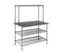 Eagle Group AdjusTable T3036EW-1 36" x 30" One-Tier 14-Gauge Stainless Steel Work Surface System with Adjustable Overshelf and 2 Undershelves