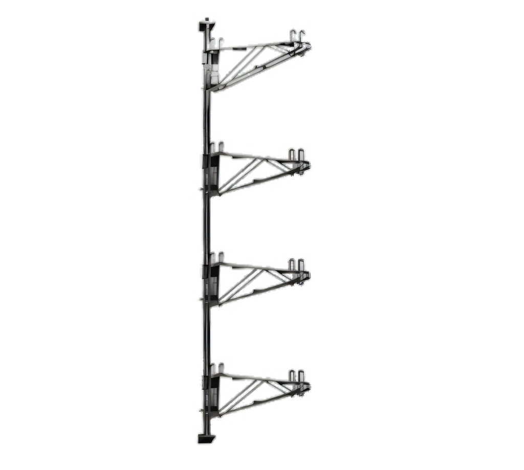 Eagle Group PWM24-4S Adjustable Post Wire Wall Mount Mid Unit for 24-Inch Shelves, Stainless Steel, 63-Inch Post