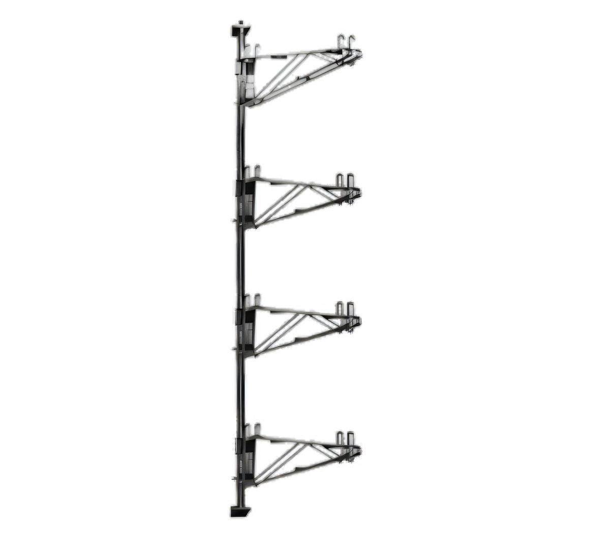 Eagle Group PWM24-4S Adjustable Post Wire Wall Mount Mid Unit for 24-Inch Shelves, Stainless Steel, 63-Inch Post