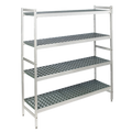 Fermod Fermostock 4R68A66 4-Tier Stationary Starter Polymer Shelving Unit, 68"W x 14"D x 66"H, Gray