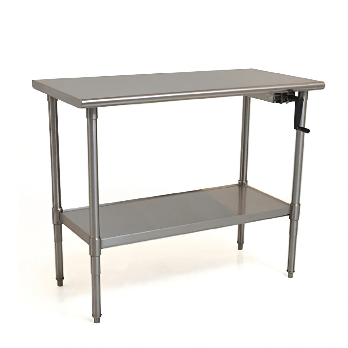 Eagle Group AdjusTable T2448SEB-HA Height-Adjustable Stainless Steel Work Table with Undershelf, 48 x 24 Inches, 32–40 Inch Range