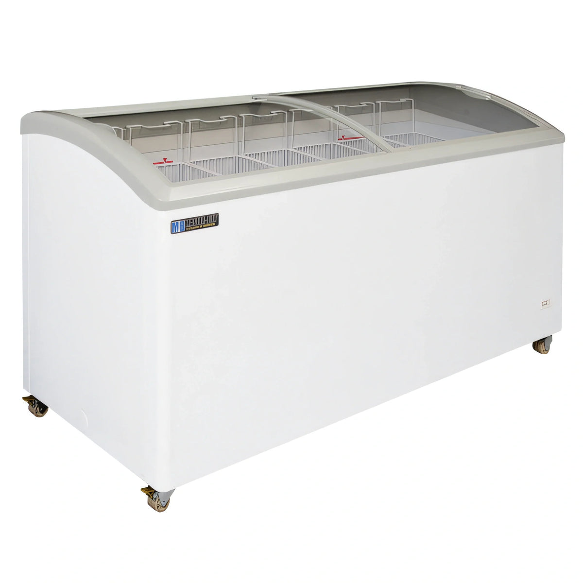 Master-Bilt Products COLDIN-3 MSC-70 Display Chest Freezer, 17.6 Cu. Ft., Curved Glass Sliding Lids, White, R290
