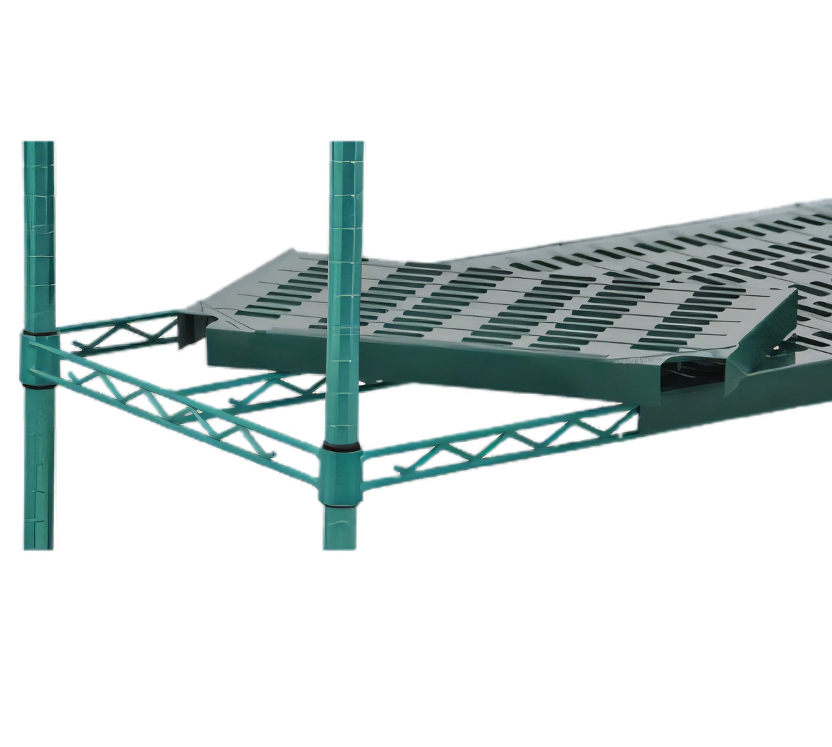 Eagle Group QuadPlus QPF-1854VG-GL Vented Polymer Shelf Mat, 54 x 18 Inches, Green, Antimicrobial Case of 2