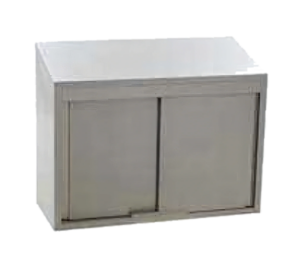 Eagle Group WCS-30 Wall-Mounted Stainless Steel Cabinet with Sliding Doors, Sloped Top, Fixed Shelf, 30"W x 15"D x 28"H