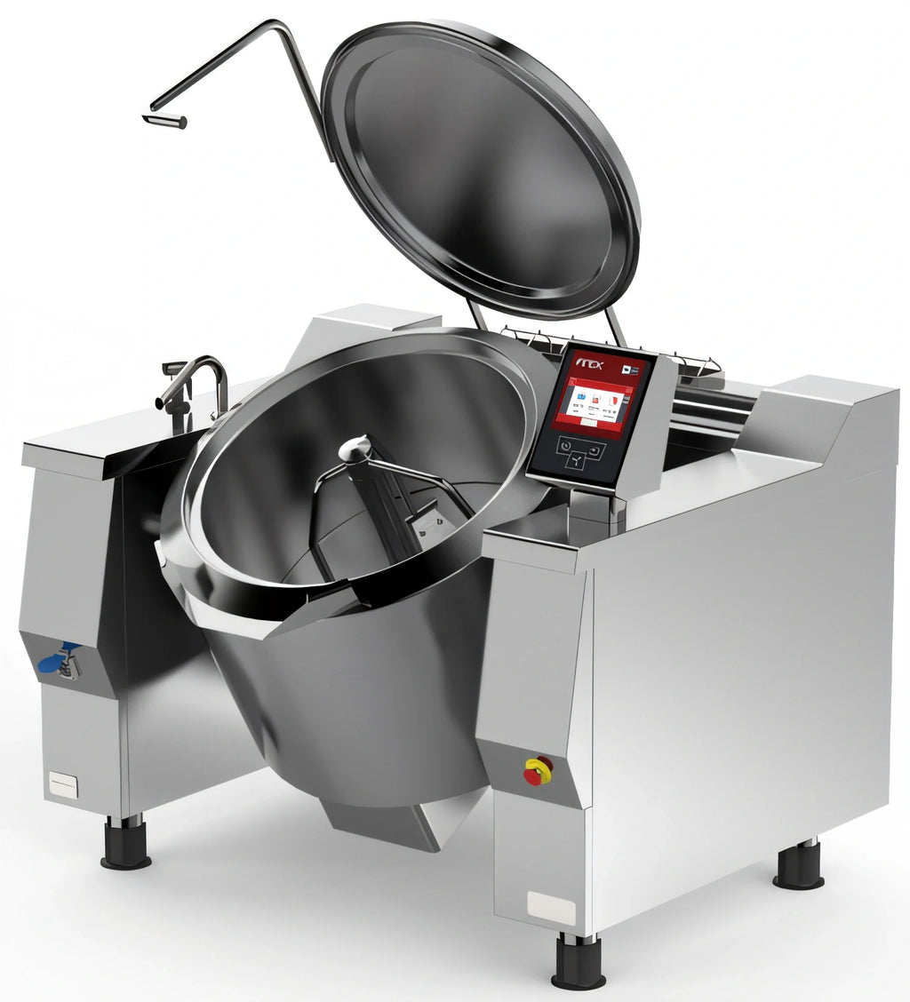 Firex (Middleby) Cucimix UCBTE034CV1 34-Gallon Electric Tilting Skillet Braising Pan with Touchscreen Controls and Automatic Mixer