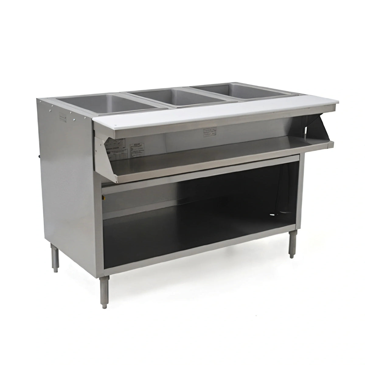 Eagle Group Spec-Master SHT4OB-208-3 4-Well Electric Sealed Well Hot Food Table, Open Base, 208V 3-Phase, AutoFill