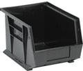 Quantum QUS239BR Stacking/Hanging Storage Bin, Black, 8-1/4"W x 10-3/4"D x 7"H, Rear Hanger, Divider Slot