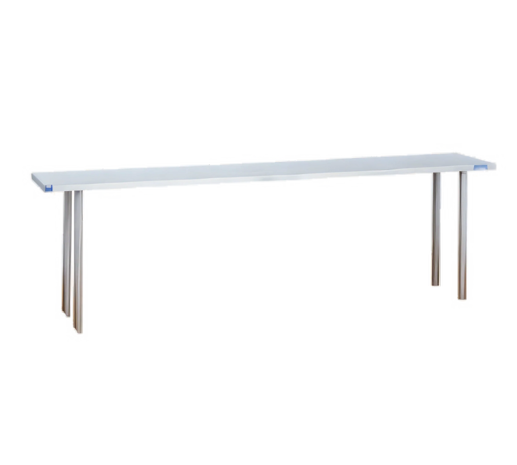 Duke Manufacturing 1056D-7210-16 72-Inch Double-Deck Stainless Steel Table-Mount Work Table Overshelf, 10-Inch Deep, 16-Gauge