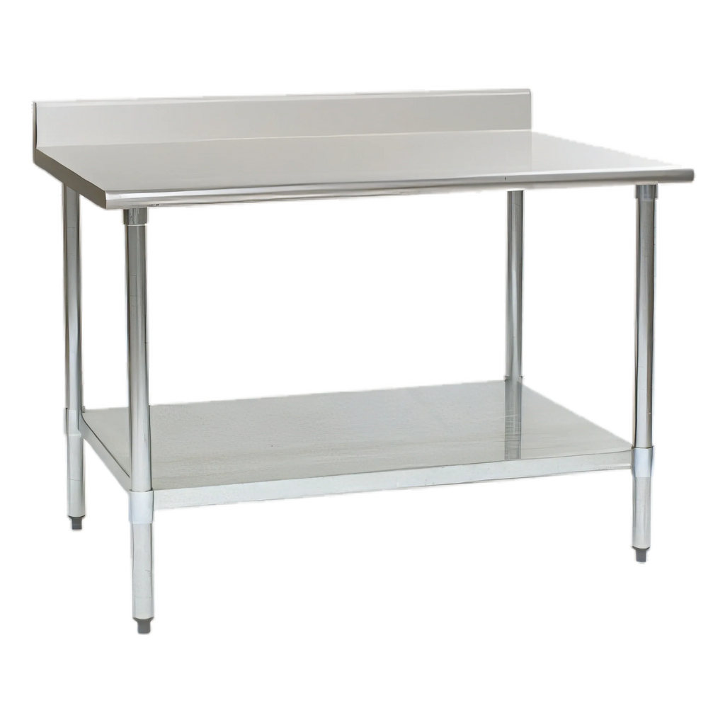 Eagle Group Deluxe T3696EB-BS Stainless Steel Work Table with 4-1/2" Backsplash and Adjustable Undershelf, 96 x 36 Inches