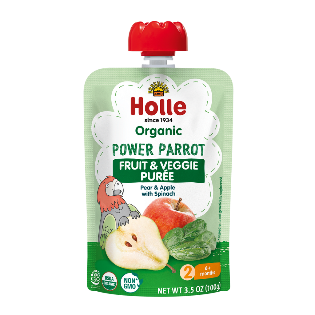 Holle Organic Power Parrot - Fruit & Veggie Purée Pouches