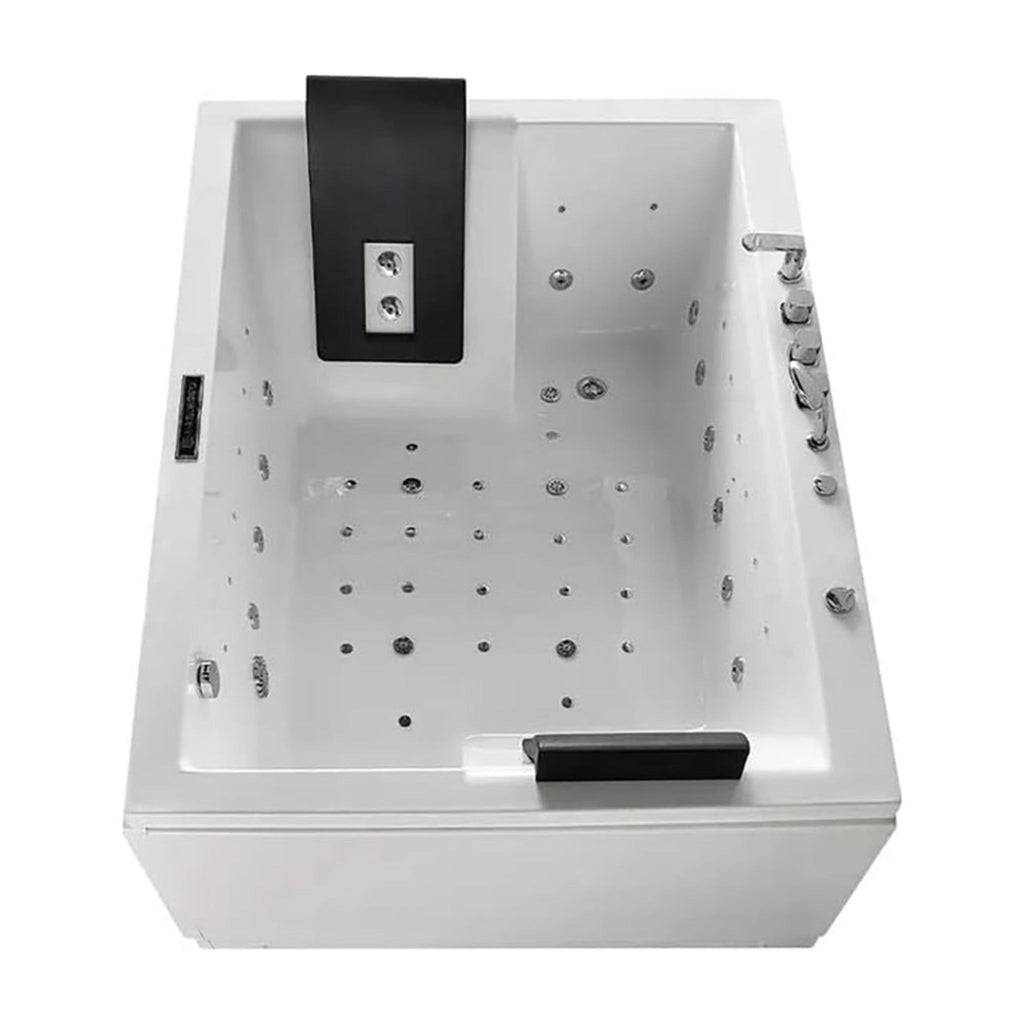 Luxara 71-Inch Premium Modern Acrylic Soaking Bathtub With Bubble Jets And LED Lighting (SAK26415)