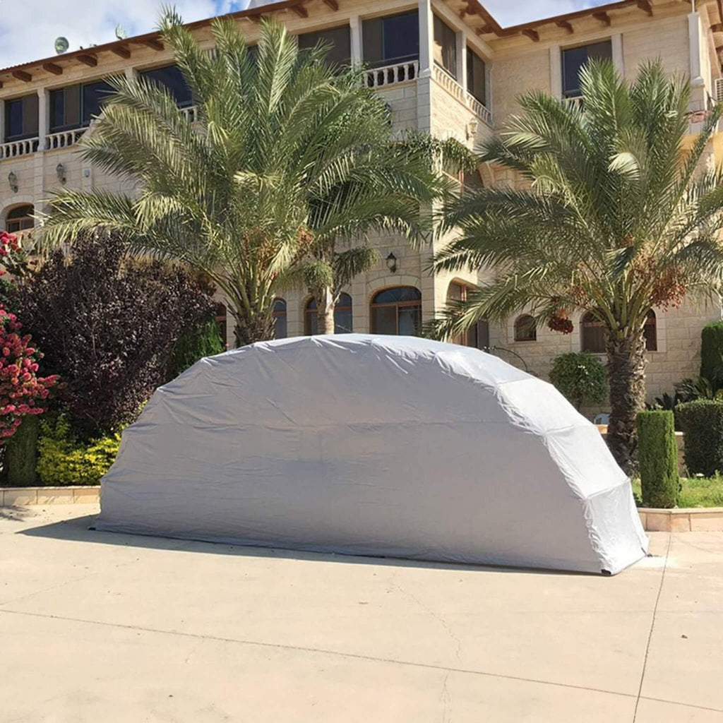 [09X20FT] Premium All-Weather Retractable Steel Frame Carport Canopy For Cars & SUVs (SAK41385)
