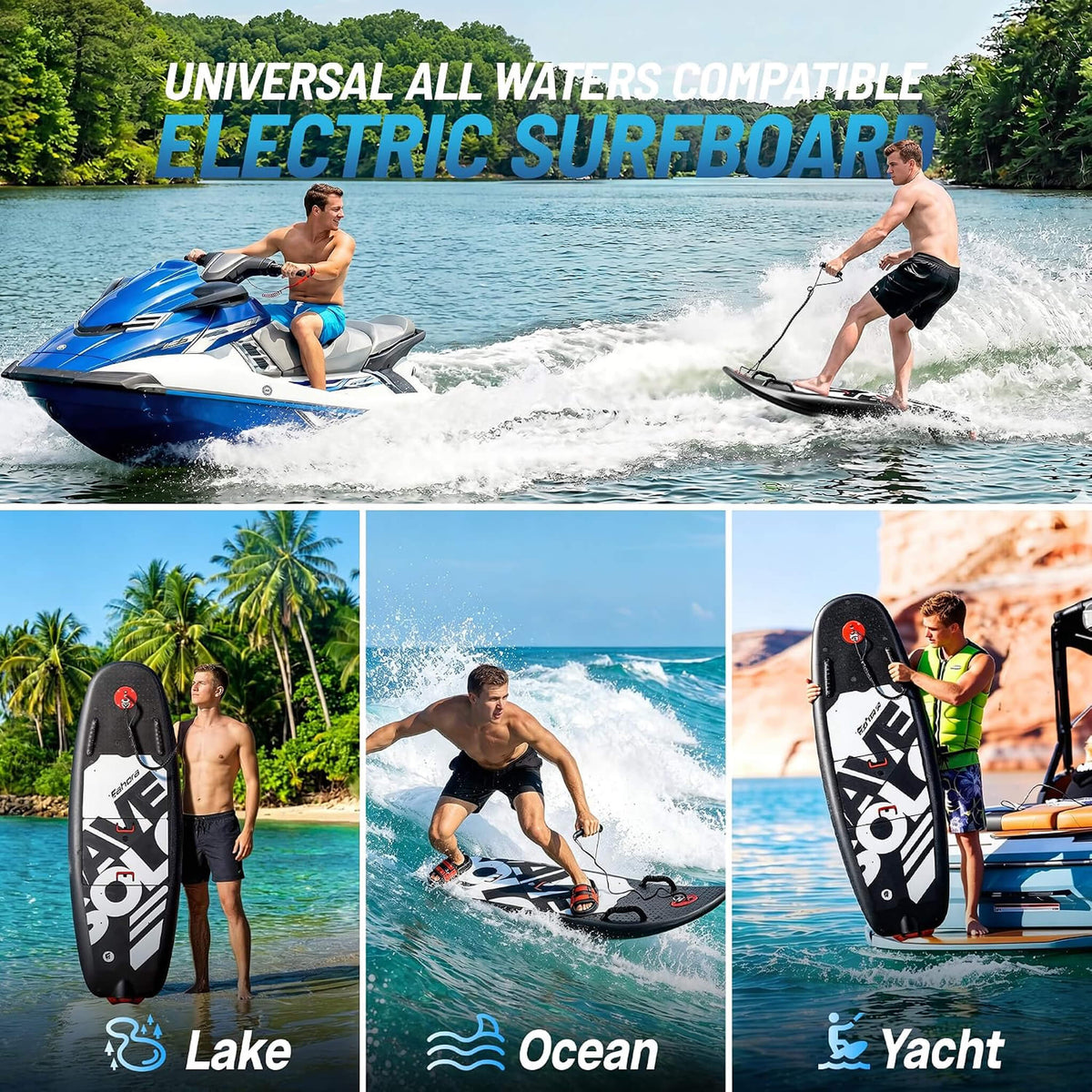 Premium Dual-Speed 12KW Self-Powered Electric Motorized Surfboard (SAK63184)