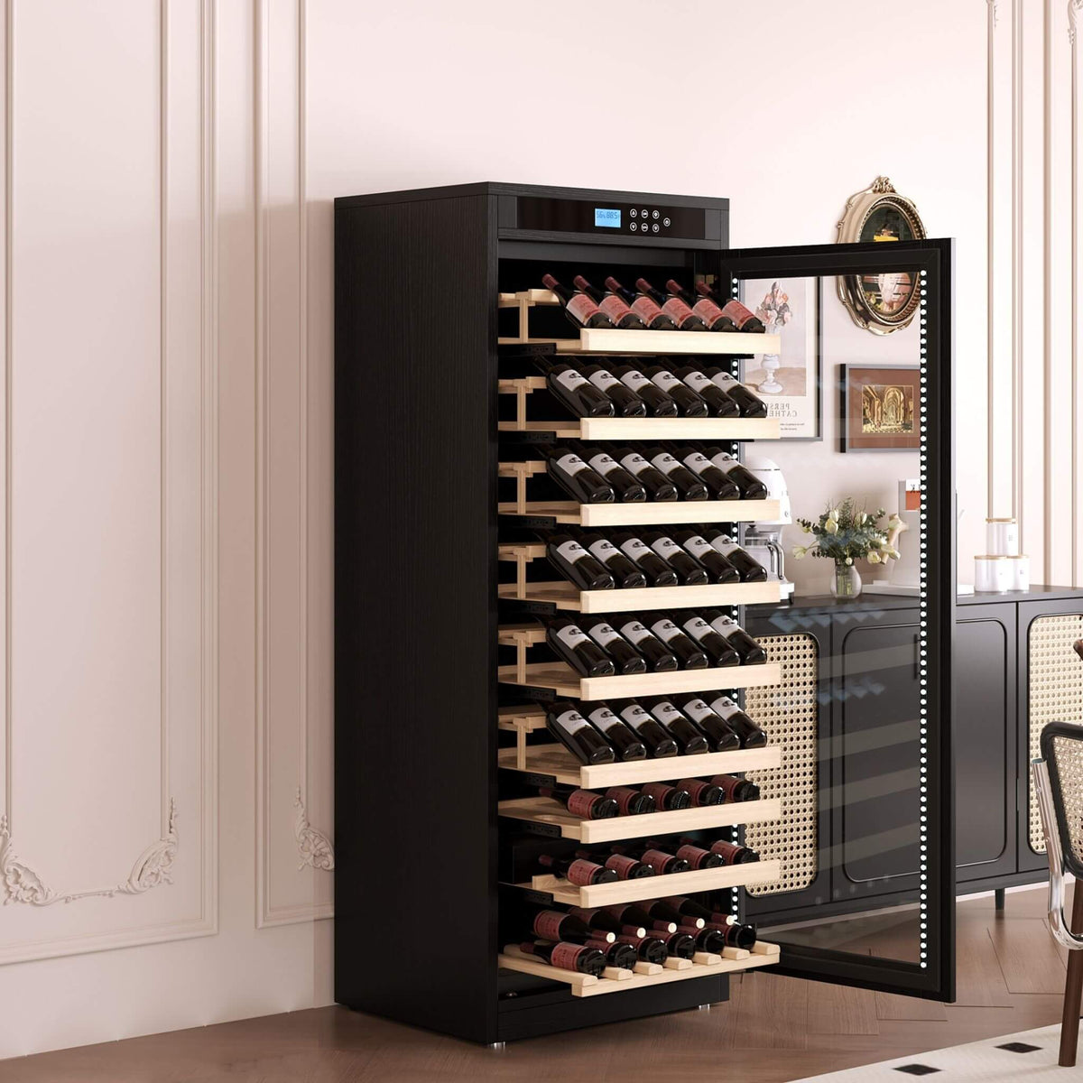 102-Bottle Smart Temperature-Controlled Multi-Tier Wine Cabinet For Home And Bar (SAK46361)