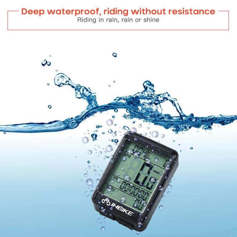 LCD Bike Code Meter Wired Wireless Mountain Bike Speedometer Bicycle Odometer Cycling Multifunctional And Waterproof Smart Backlight HD Digital LCD Big Display Auto Power Off And Wake-up Speedometer