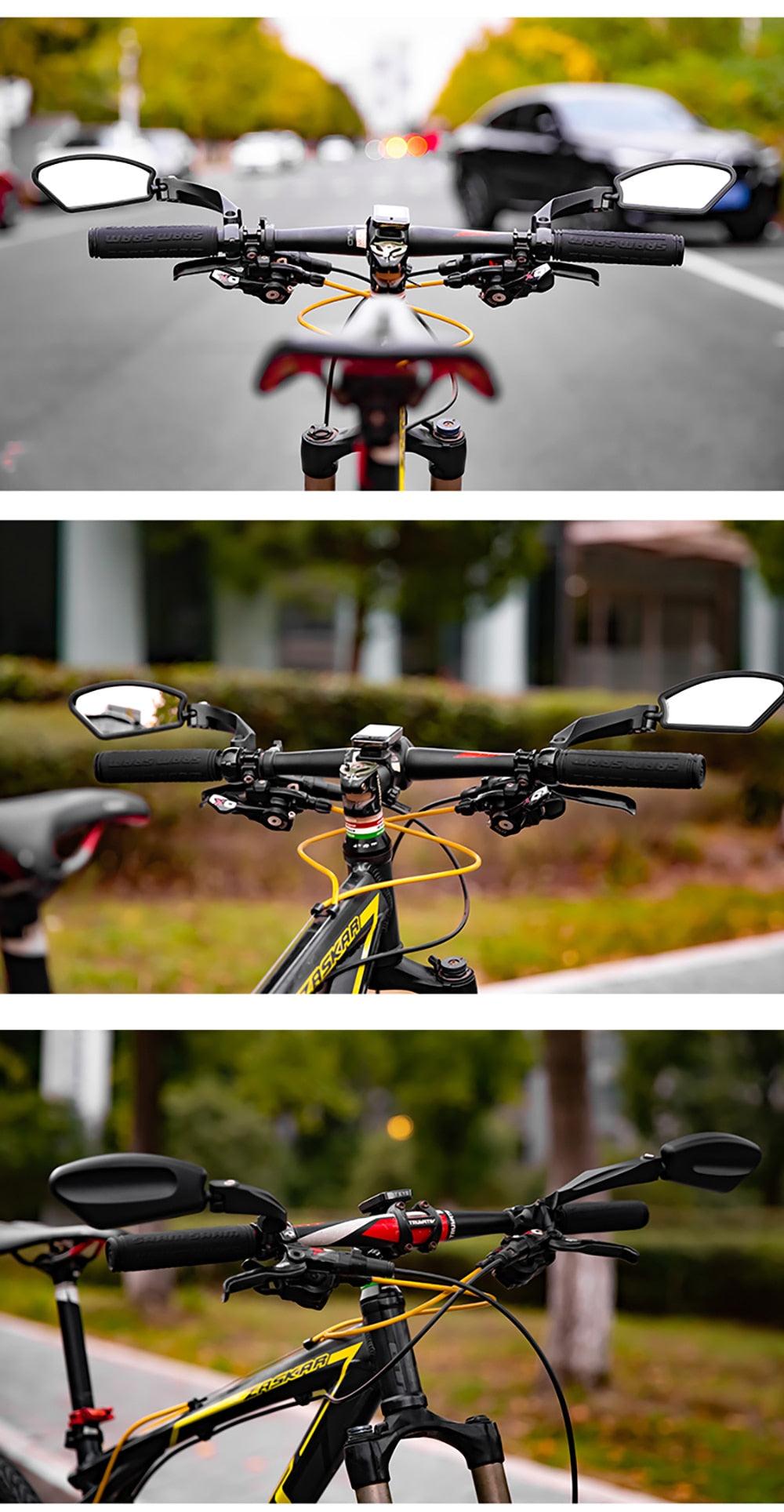 Bike Wide Range Back Sight Reflector Bike Mirror Bicycle Handlebar Rear View Mirror Bike Rear view Mirror Left With Light Reflector Safer No-Shock Bicycle Mirror Rearview Mirror Universal For Bike Bicycle